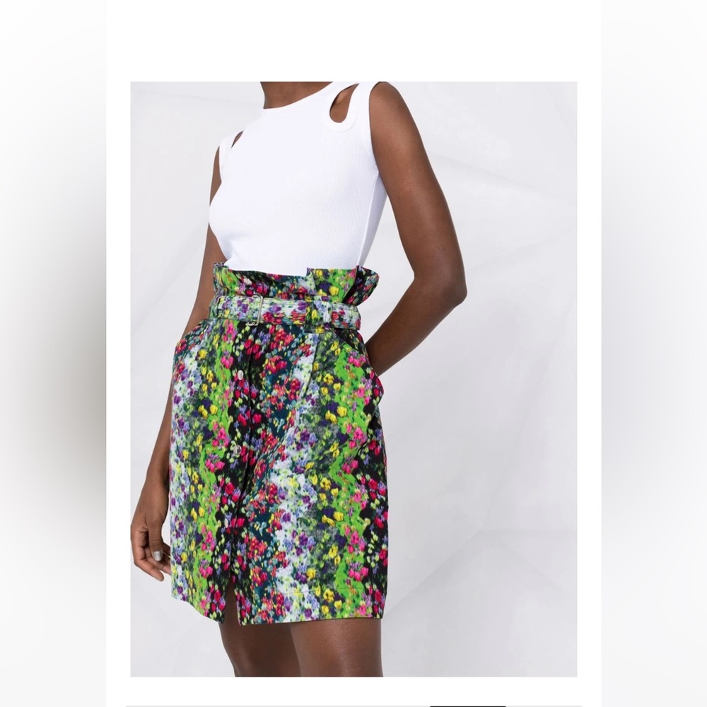 Kenzo abstract floral-print A-line skirt